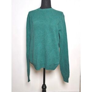 UNIQLO Women's 100% Wool Crewneck Sweater Size M Green Teal normcore minimalist